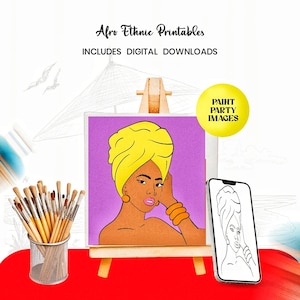 Paint and sip/ DIY Pre Drawn Outline Canvas/ Download Instantly/ DIY Canvas/ Party/ Paint Kit/ JPG digital download/ paint party/ Adults