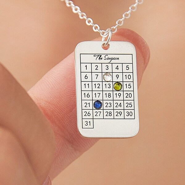 Calendar Necklace Etsy