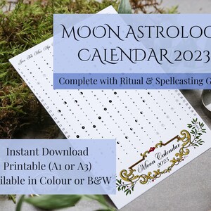 Mystical Moon Guide: Printable Lunar Calendar with Astrological Insights for 2023