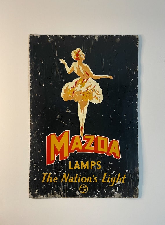 Mazda Lamps Advertising Sign, Circa 1930s