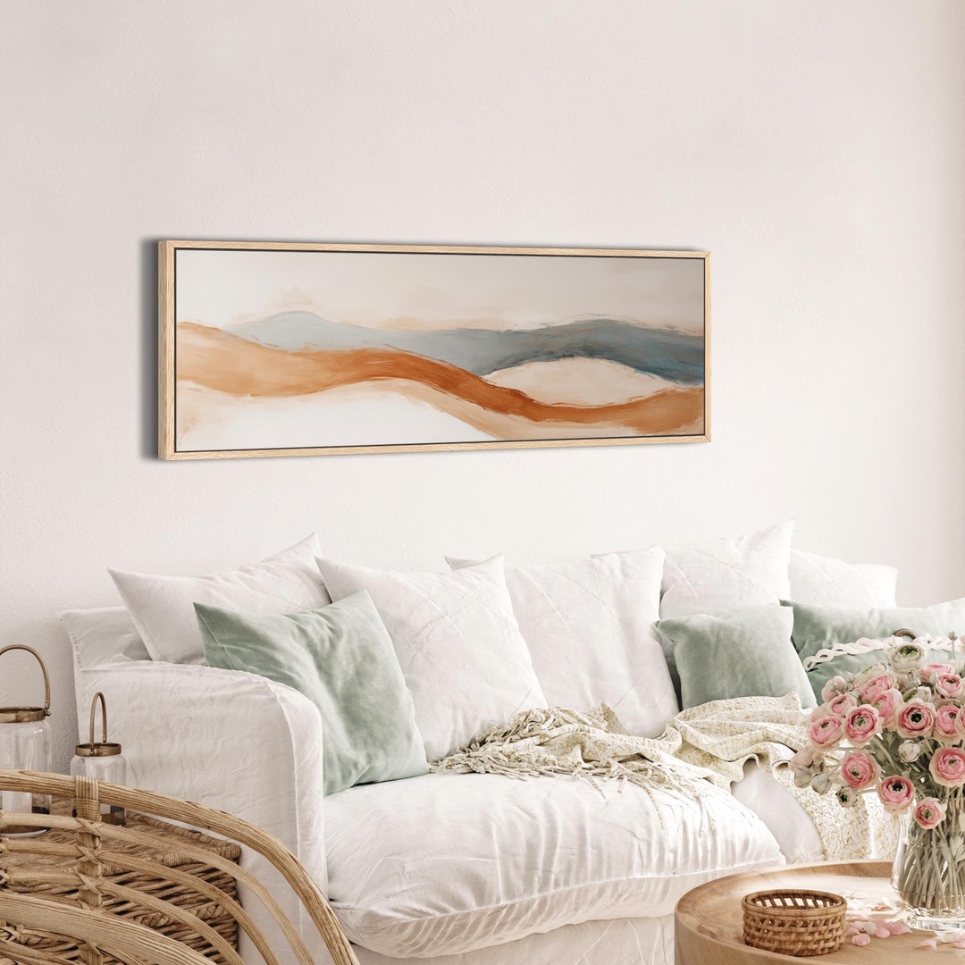 Modern Abstract Landscape Art Neutral Tones Wall Decor Minimalist