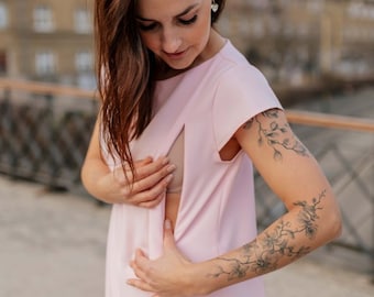 Elegant Nursing Dress: Handmade Formal Breastfeeding Dress