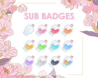 12 Witch Potion Sub Badge for Twitch/ YouTube/ Stream/ Discord