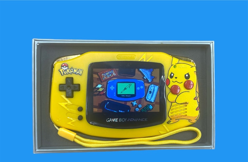 Pikachu Custom Gameboy Advanced Console with Backlight Screen image 3