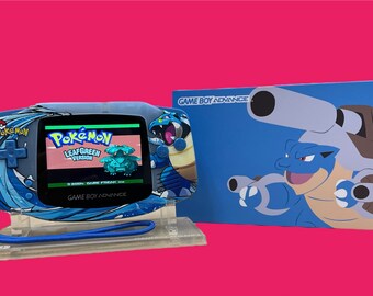 Blastoise Custom Gameboy Advanced Console with Backlight Screen and Usb C battery