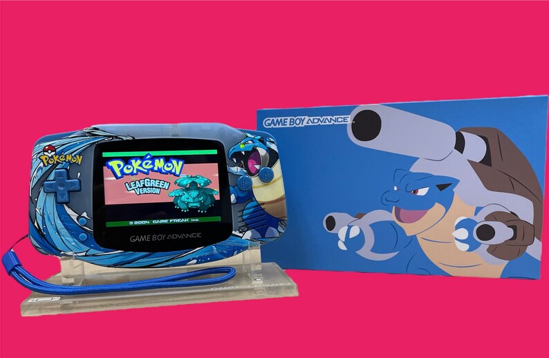 Pokemon Gameboy Advanced Console with Backlight Screen Blastoise