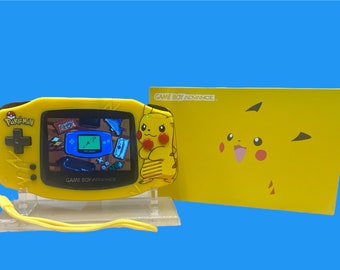 Consola avanzada Gameboy personalizada de Pikachu con pantalla retroiluminada