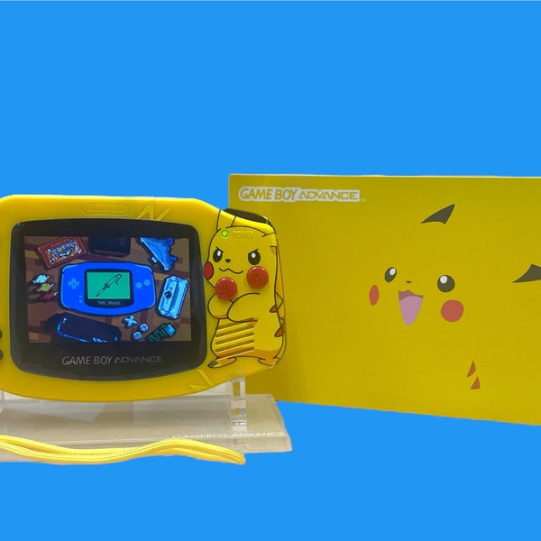 Pikachu Custom Gameboy Advanced Konsole mit Backlight Screen