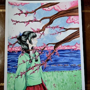 Maomao Under Cherry Blossoms Print