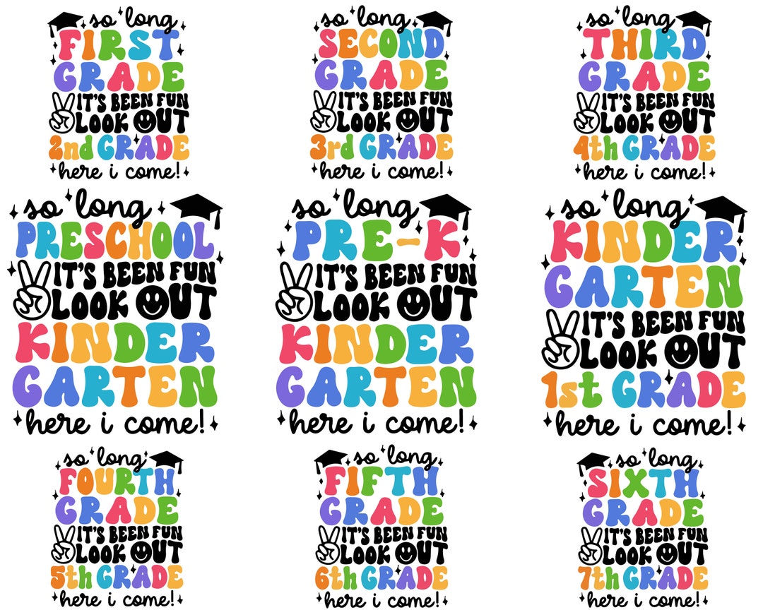 Graduation 2023 Png so Long Pre K Png Last Day of Preschool Etsy