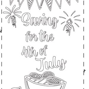 Save for the 4th of July savings tracker w/ envelope