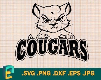 Pumas SVG - Cricut cut Datei | Kids Cougars Team Shirt Geist, Baby Cougars | Schulmaskottchen, Fußball, Silhouette Cut File, Download, Logo