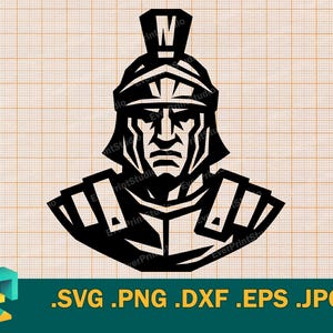 Spartan Warrior SVG - Cricut, Silhouette | Vector Artistic Design Spartan Warrior Mascot Cut File | Download Roman Warrior Cutting File