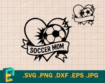 Soccer Mom SVG - Cricut, Silhouette | Vector Soccer SVG Cut File, Download Football Soccer Mom Template for Cutting svg, png, eps, dxf