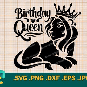Birthday Queen SVG - Cricut, Silhouette | Vector Birthday Girl Cut File | Download Funny Birthday Print Shirt Cutting File svg, png, eps