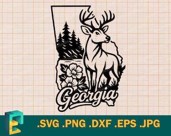 Georgia SVG - Cricut, Silhouette | Vector Georgia State, USA Cut File svg. State of Georgia, USA Download Template svg, png, eps, dxf