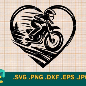 Biker SVG - Cricut, Silhouette | Vector Dirt Bike Racing SVG Cut File |  Motocross Biking Download Template for Cutting svg, png, eps, dxf