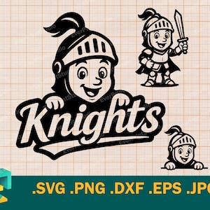 Knights Team SVG - Cricut, Silhouette Cut File | Knights Kids Team shirt spirit, Knights Sport Team Knights Logo School Mascot svg, png, eps