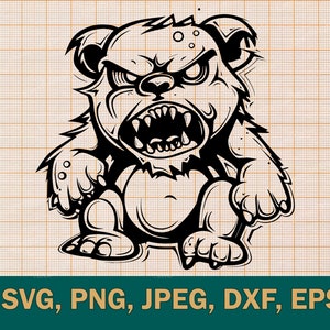 Ours en peluche zombie SVG pour Cricut, clipart unique, téléchargement immédiat - parfait pour le bricolage et les projets faits main