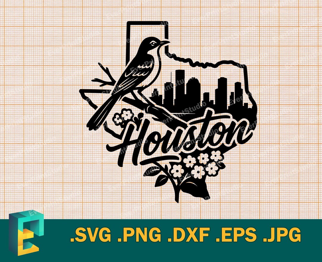 Houston SVG - Cricut, Silhouette | Vector Houston TX Cut File ...