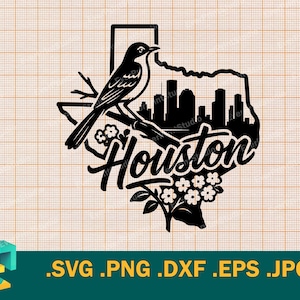 Houston SVG - Cricut, Silhouette | Vector Houston TX  Cut file | Download Huston Texas USA Template for Cutting Machine svg, png, eps, dxf