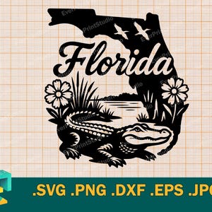 Florida SVG - Cricut, Silhouette | Vektor Florida State USA Schnittdatei. Download Bundesstaat Florida, USA Vorlage zum Schneiden svg, png, eps, dxf