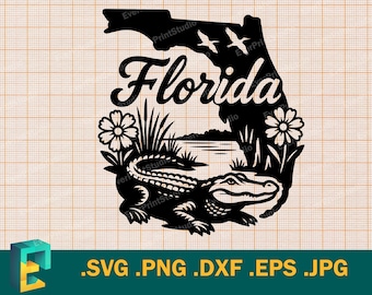 Florida SVG - Cricut, Silhouette | Vector Florida State USA Cut file. Download State of Florida, USA Template for Cutting svg, png, eps, dxf