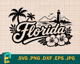 Florida SVG - Cricut, Silhouette | Vector  Florida State USA Cut file. Download Florida printable file svg, png, eps, dxf