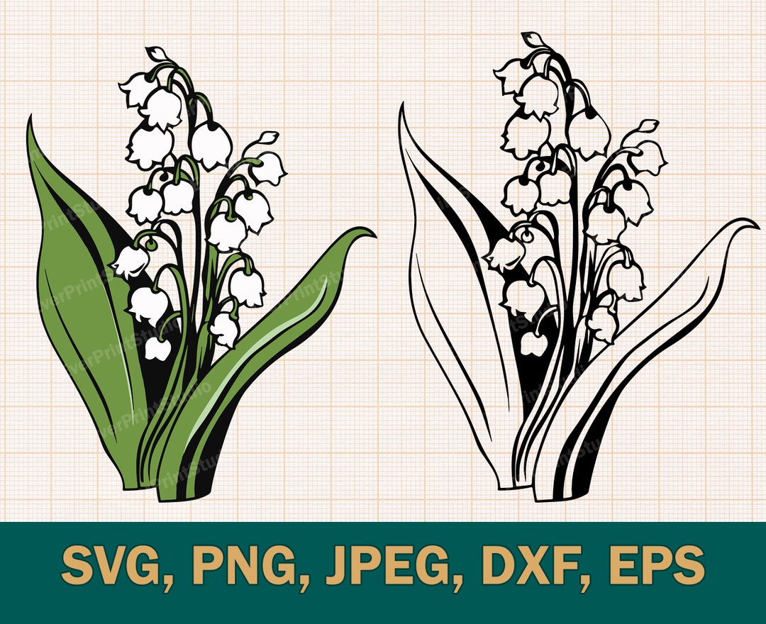 Lilies of the Valley SVG Unique Design for Cricut, Silhouette, Clipart