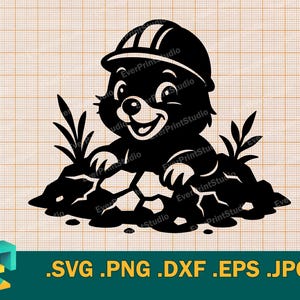 Mole SVG - Cricut, Silhouette | Cute Happy Mole Vector Cut File | Download Mole Mouse Digital Clip Art Logo Template svg, png, eps, dxf