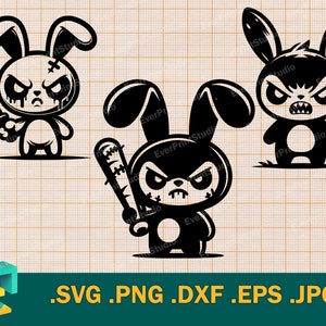 Bad Bunny SVG - Cricut, Silhouette Cut File | Cute Vector Bad Bunny Bundle  | Download Bad Bunny Template for Cutting  svg, png, eps, dxf