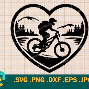 Mountain Bike SVG - Cricut, Silhouette | Vector Off-Road bicycle SVG Cut file | Bicycle Template for cutting Download svg, png, eps, dxf