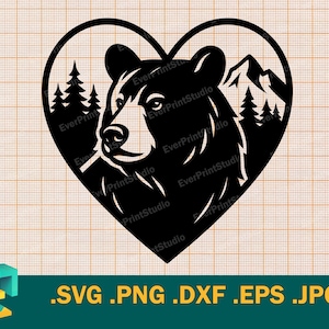 Black Bear SVG - Cricut, Silhouette | Vector Black Bear Cut File | Black Bear Download Template for Cutting svg, png, eps, dxf