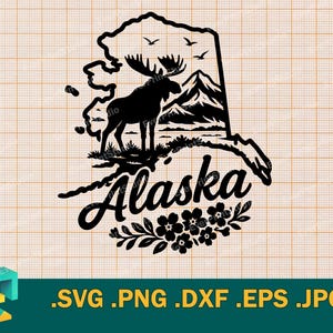 Alaska SVG - Cricut, Silhouette | Vector Alaska State Cut File SVG | Download State of Alaska USA Template for Cutting svg, png, eps, dxf