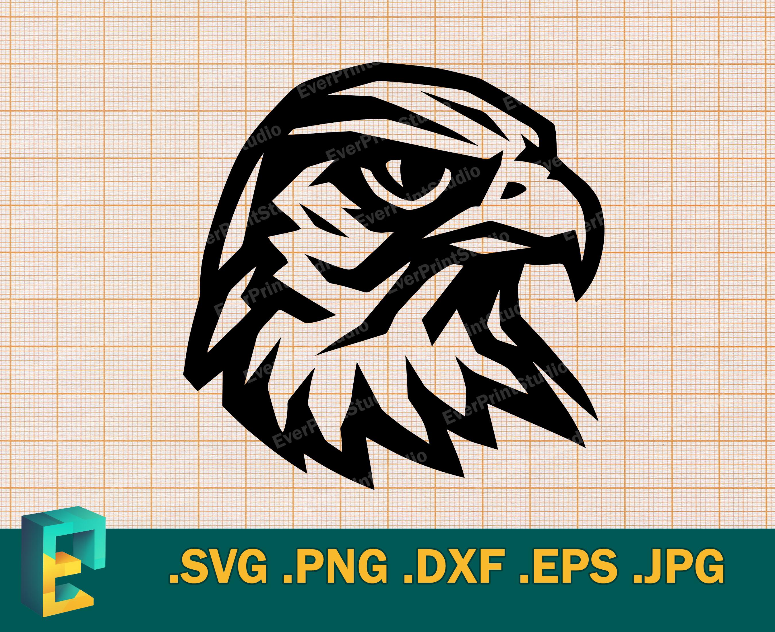 Falcons Vector File Falcon SVG - Cut File for Cricut & Silhouette | Falcon Head SVG Cut ...