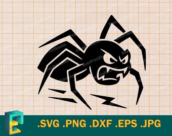 Spider SVG - Cricut, Silhouette | Vector Spider SVG Cut File | Download Spider Template for Cutting svg, png, eps, dxf