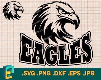 Eagles Team SVG - Cricut, Silhouette Cut File | Little Eagles Kids Team shirt spirit, Cute Eagles Sport Team Logo School Mascot, Football