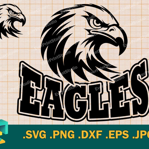 Eagles Team SVG - Cricut, Silhouette Cut File | Little Eagles Kids Team shirt spirit, Cute Eagles Sport Team Logo School Mascot, Football