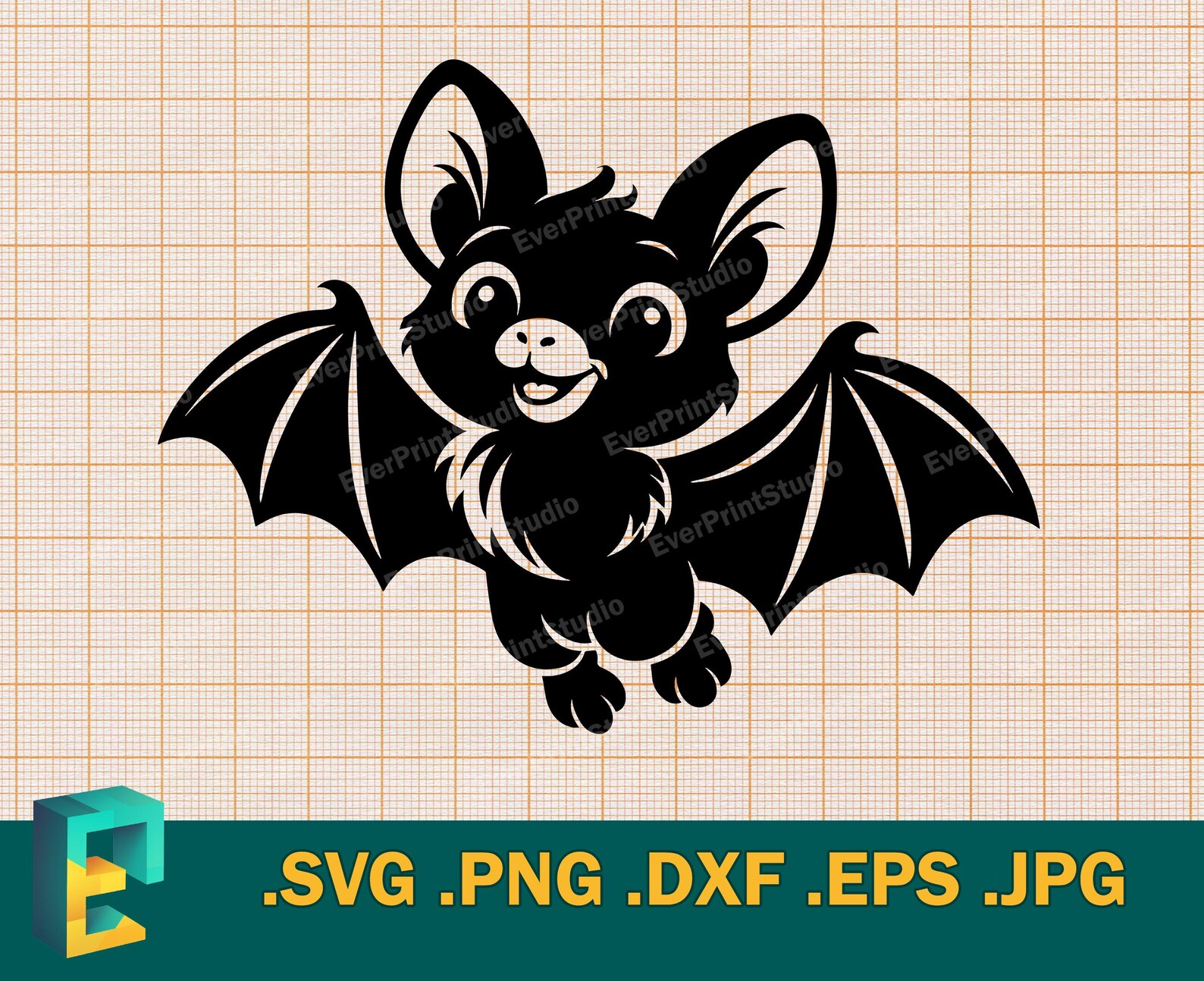 Baby Bat SVG - Cricut, Silhouette | Vector Little Cute Bat Cut File ...