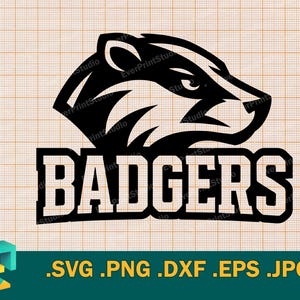 Badgers SVG - Cricut, Silhouette Cut File | Badgers Team Logo shirt spirit | Badgers Sport Mascot Team School Download svg, png, eps, dxf