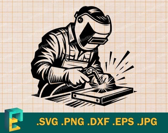 Schweißer SVG - Cricut, Silhouette | Schweißen svg | Metalworker Schnittdatei für Schneidemaschinen | Download Schweißer svg, png, eps, dxf