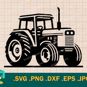 Tractor SVG - Cricut and Silhouette | Farm Tractor Vector SVG Cut File | Tractor Template for Cutting svg, png, eps, dxf