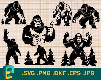 Bigfoot SVG - Cricut & Silhouette | Vector Bigfoot svg Bundle, Sasquatch svg, Yeti Svg, Bigfoot Rock On Svg, Wild Monster Files For Cricut