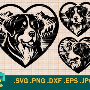 Berner Sennenhund SVG - Cricut, Silhouette | Vektor Berner Sennenhund SVG, Schweizer Sennenhund. Vorlage zum Schneiden von svg, png, eps, dxf