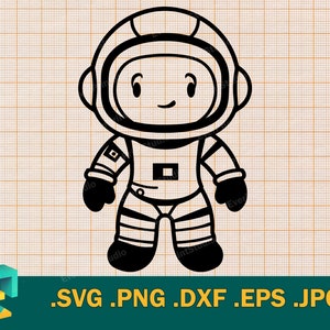 Astronaute SVG - Cricut, Silhouette | Vector mignon astronaute couper fichier | Téléchargez le fichier de découpe bébé astronaute Clip Art Logo, svg, png, eps, dxf