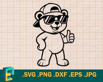 Osito de peluche SVG - Cricut y Silhouette / Archivo vectorial de corte de osito de peluche urbano. Descarga una plantilla de osito de peluche para cortar en SVG, PNG y DXF.