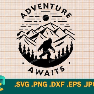 Senderismo SVG - Cricut, silueta / Archivo de corte vectorial para aventuras al aire libre / Plantilla de descarga de frases divertidas de senderismo para cortar en SVG, PNG, EPS y DXF