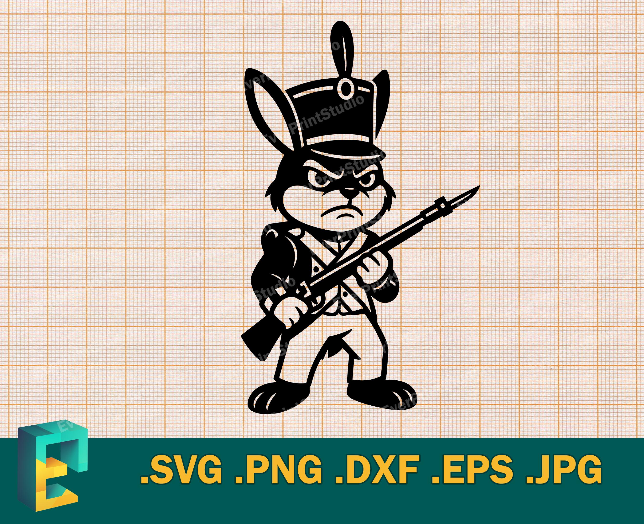 Army Rabbit Color Pages Patriotic Rabbit SVG Cut File for Cricut | Military Rabbit, Soldier ...