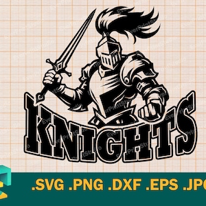 Knights Team SVG - Cricut, plik do cięcia sylwetki | Koszulka zespołu Knights Kids Team spirit, Knights Sport Team Knights Logo maskotka szkoły svg, png, eps