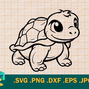 Schildkröte SVG - Cricut, Silhouette | Vektor-niedliche Schildkröten-Schnittdatei | Download Happy Baby Schildkröte Clip Art Logo, svg, png, eps, dxf